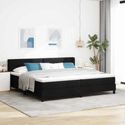 Letto a molle con testiera Nero 200 x 200 cm Tessuto 3341127