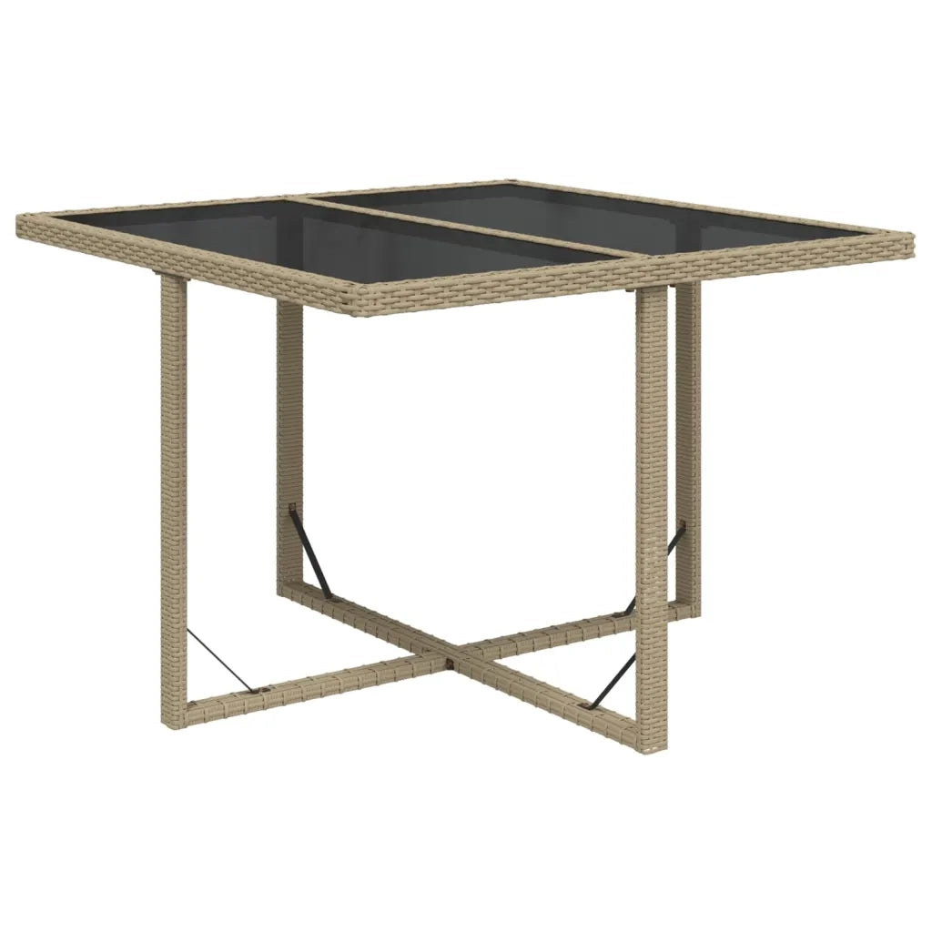 Set da Pranzo per Giardino 9 pz con Cuscini in Polyrattan Beige cod mxl 38594
