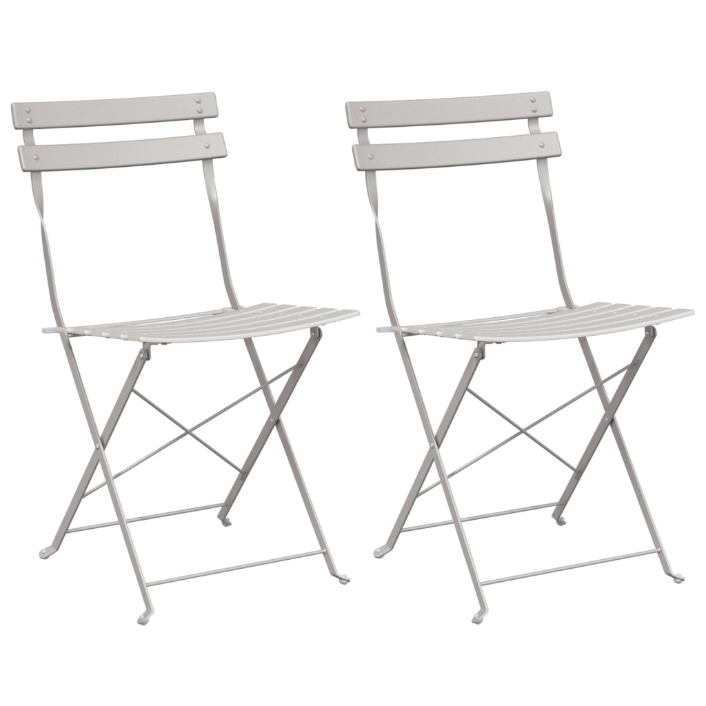 Sedia da giardino pieghevole  2 pezzi Beige Acciaio