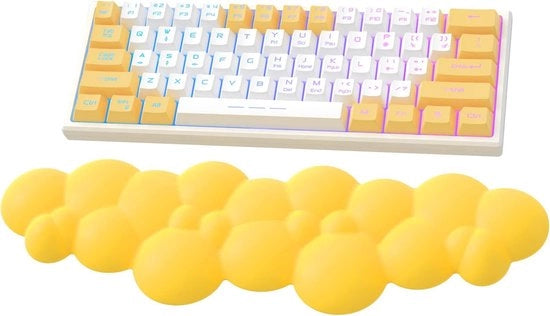 Sostegno per il piede, Antislip Sostegno per il piede Ergonomico, Sostegno per il piede per tastiera, Sostegno per il piede per mano per tastiere TKL/87 tastiere/110 tastiere Sostegno per tastiere meccaniche Sostegno per mano - Giallo