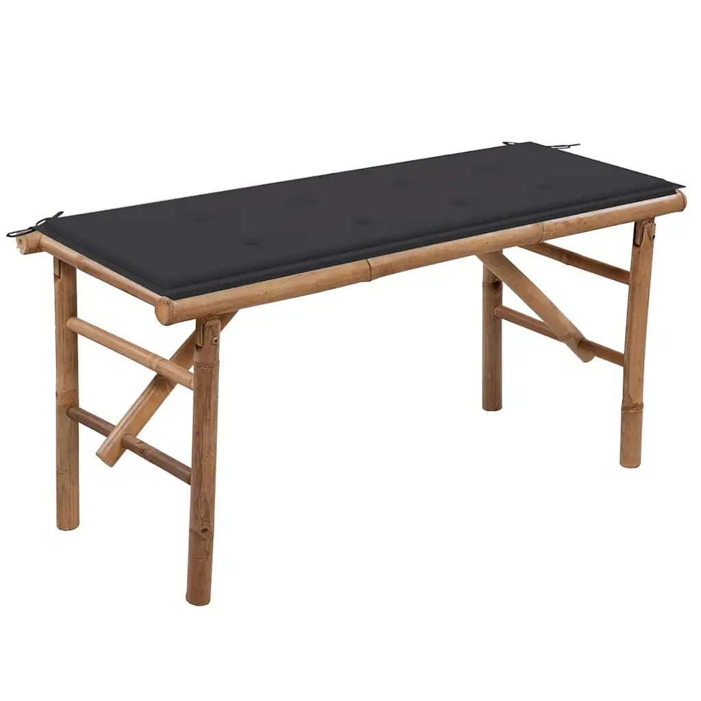 Panca da Giardino Pieghevole con Cuscino 118 cm in BambÃ¹ cod mxl 75648