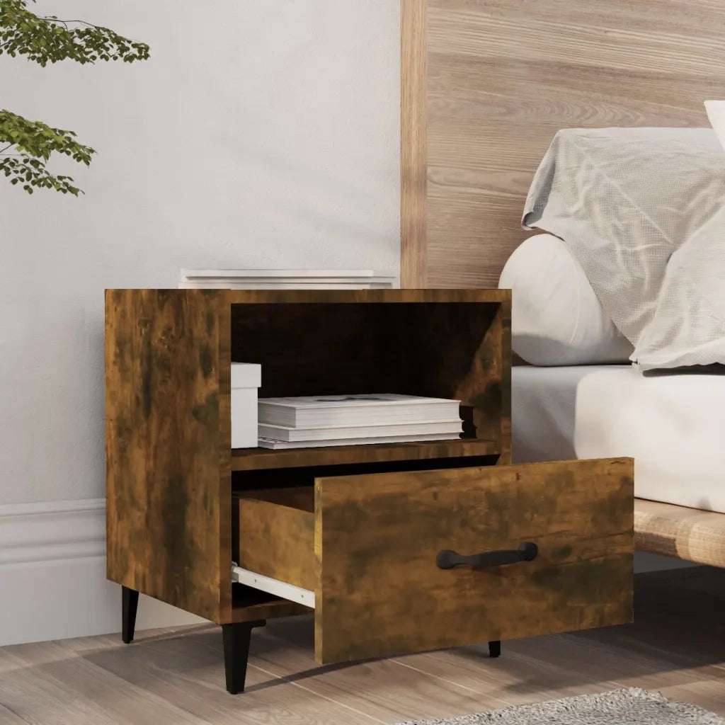 Comodini 2 pz Rovere Fumo in Legno Multistrato cod mxl 31310