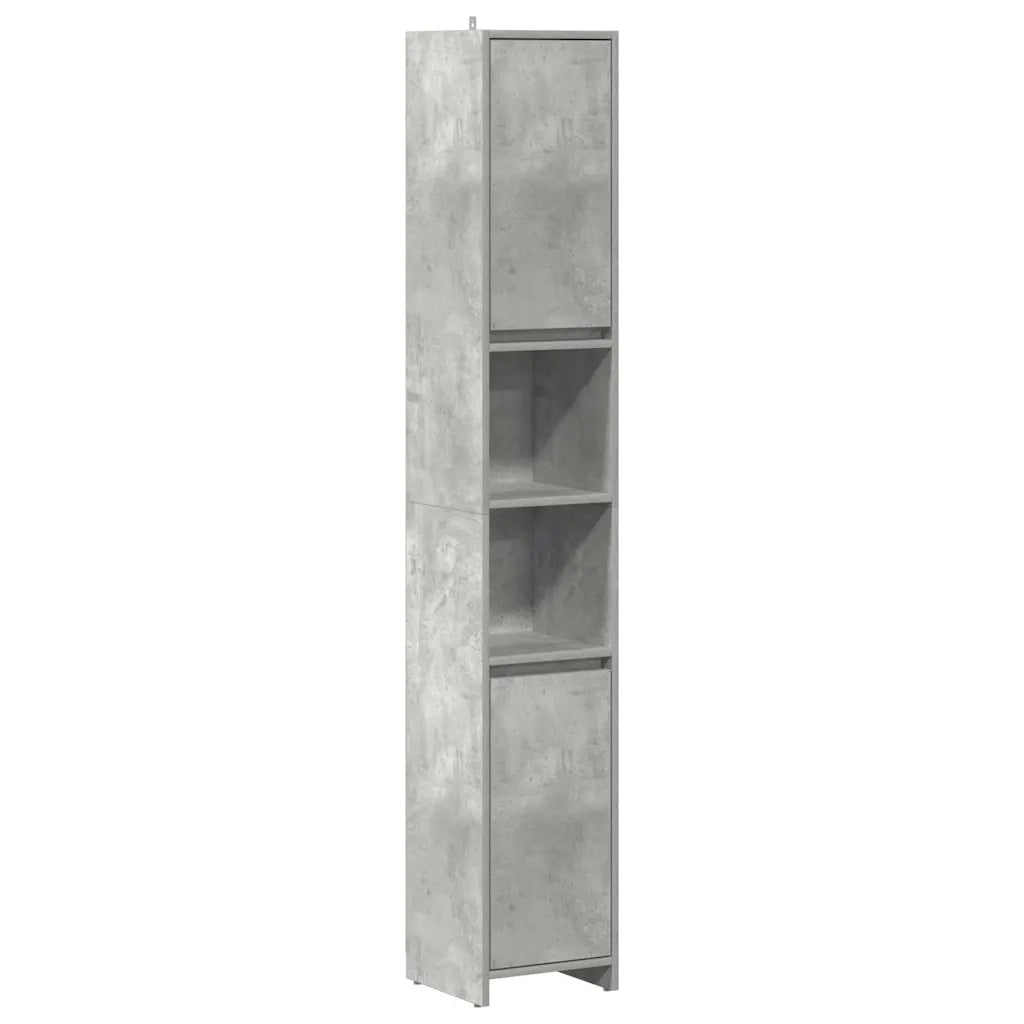 Set Mobili da Bagno 3 pz Grigio Cemento in Legno Multistrato