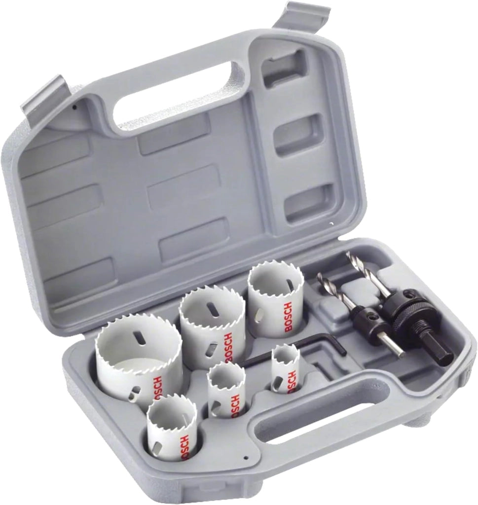 Bosch 9 pz. Set di Seghe a Tazza HSS Bimetalliche per Elettricisti (Métal, Bois, Ø 20-68 mm, Accessoire Perceuse à Percussion)