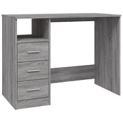 Scrivania Cassetti-Scrivanie per ufficio e studio Grigio Sonoma 102x50x76 cm Legno Multistrato