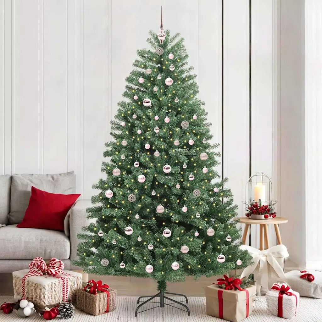 Albero di Natale | Decorazioni natalizie Artificiale con Rami Pieghevoli Verde 210 cm