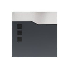 Cassetta postale con vano portagiornale V20 antracite e acciaio inox 370 x 105 x 370 mm
