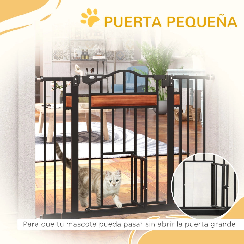 Barriera per Cani Porta Regolabile ¨C Zephmum ¨C 93x76,2 cm Nero