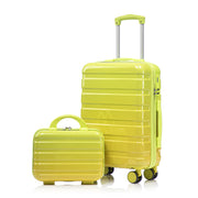 Set composto da due valigette girevoli in PC da 14"/20" con lucchetto a combinazione e trousse per cosmetici da 14" (verde)