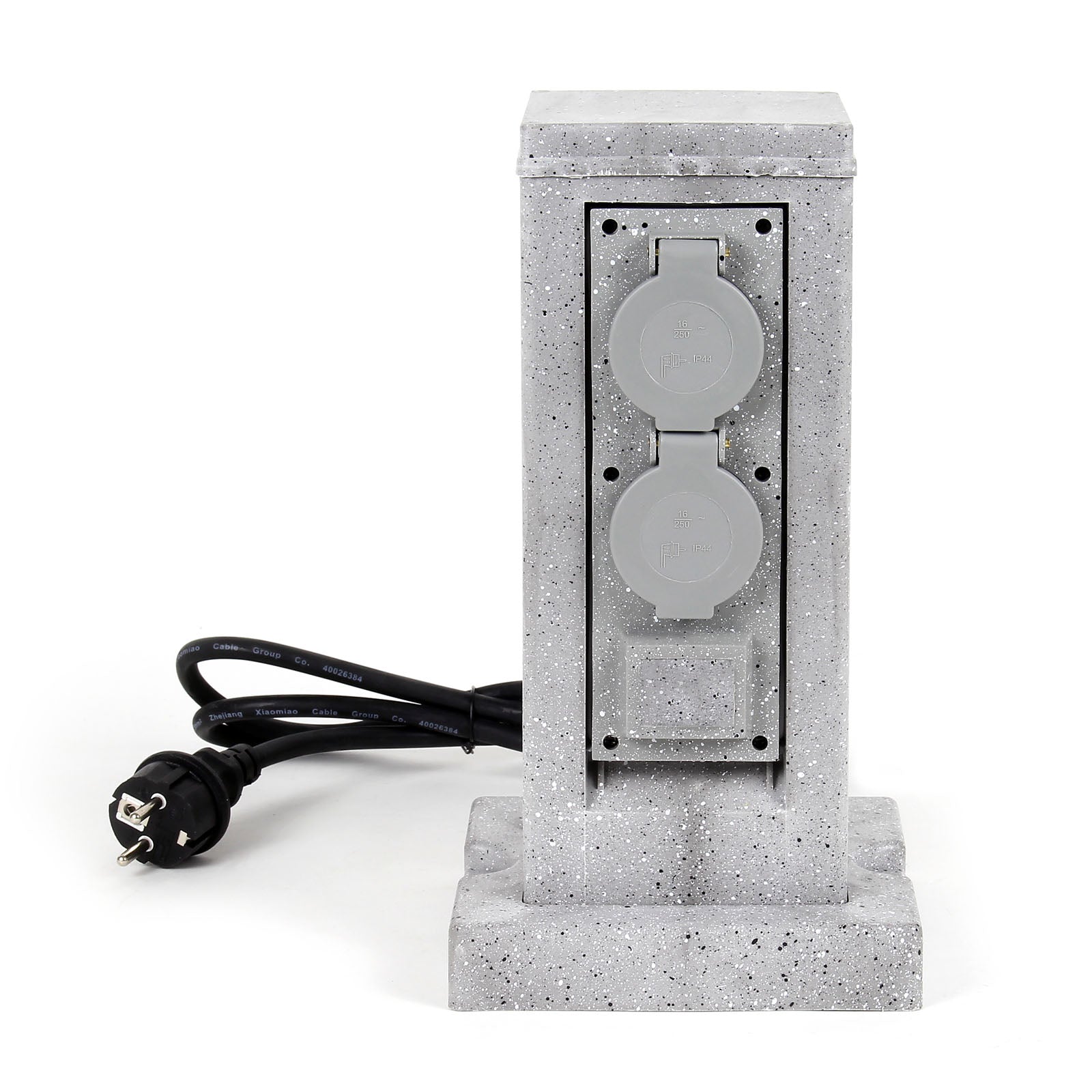 Colonna multipresa effetto granito con 4 prese per esterno IP44 con picchetto