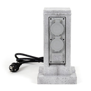 Colonna multipresa effetto granito con 4 prese per esterno IP44 con picchetto