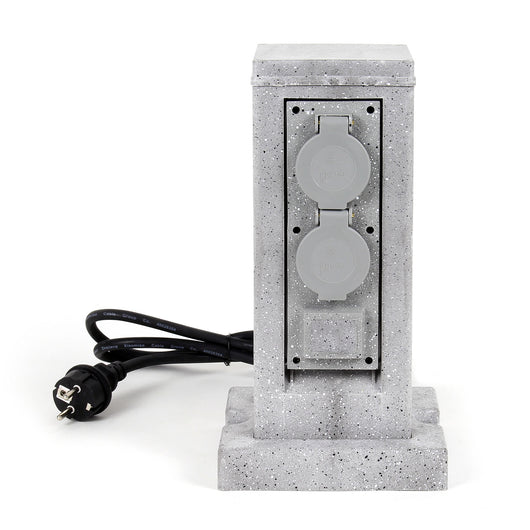 Colonna multipresa effetto granito con 4 prese per esterno IP44 con picchetto