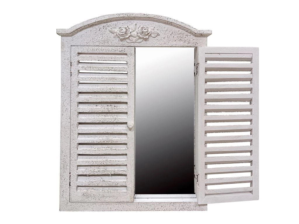 Specchio da Parete Finestra con Porte in Legno 65,5 x 48 x 5 cm