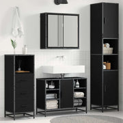 Set di mobili per il bagno 3 pcs Rovere Nero Legno multistrato 3402547