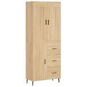 Buffet credenza cassettiera armadio mobile contenitore organizer cucina soggiorno salotto rovere Sonoma alto 69,5 x 34 x 180 cm legno ingegnerizzato marrone 02_0034169