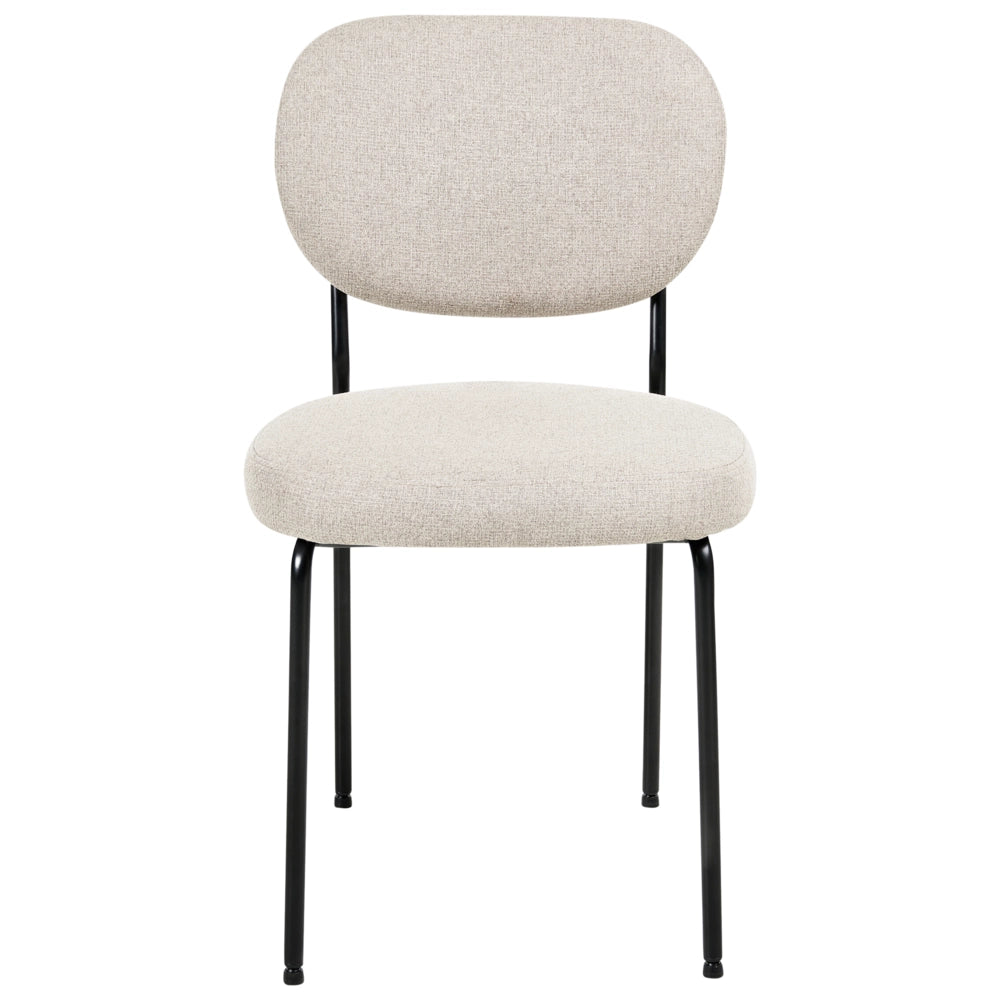 Set di 2 sedie da pranzo senza braccioli Tappezzeria Beige chiaro stile scandinavo