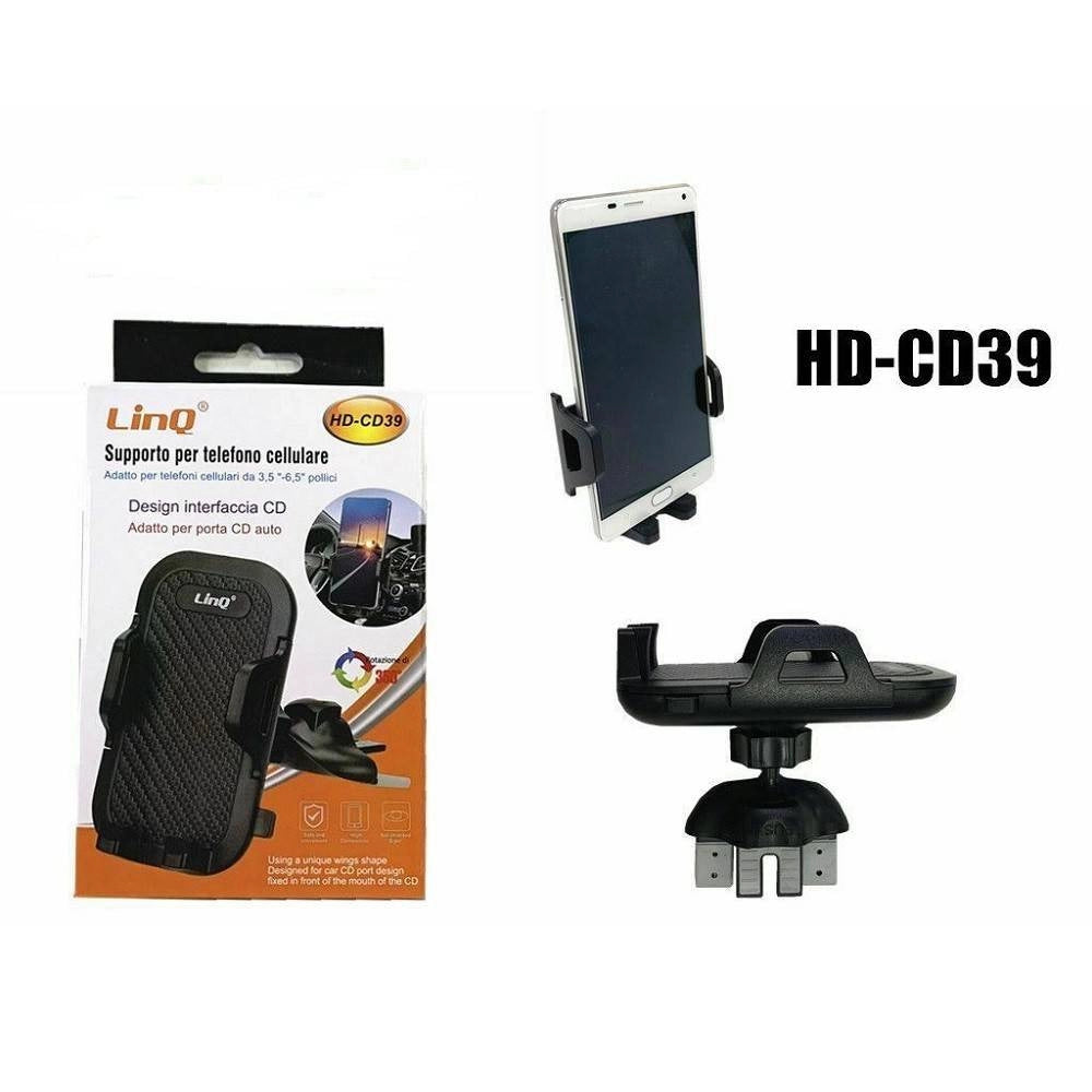 Trade Shop - Supporto Da Auto Attacco Slot Cd Autoradio Smartphone Linq Hd-cd39 -
