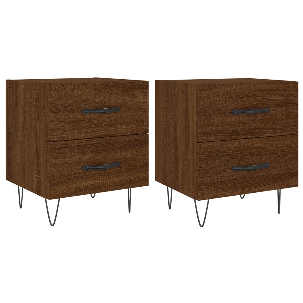 Comodini 2 pz Rovere Marrone 40x35x47,5 cm in Legno Multistratocod mxl 80554