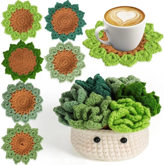 Set di crocette per principianti e adulti - Set completo di crocette - Filo e istruzioni - Regalo per compleanni - Verde - 6 pezzi