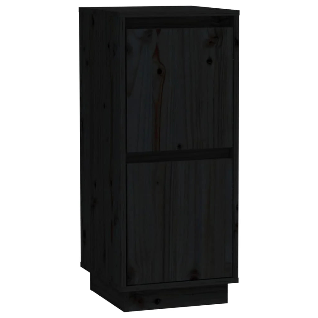 Buffet credenza cassettiera armadio mobile contenitore organizer per cucina soggiorno salotti set da 2 31,5 x 34 x 75 cm legno massello di pino nero 02_0036895