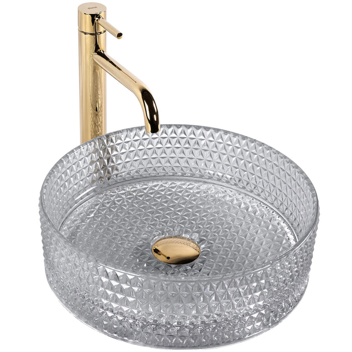 Lavabo Da Appoggio Rea Cristal Light Grey