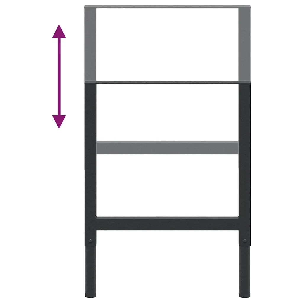 Telai per Banco da Lavoro 2 pz in Metallo 55x(69-95,5) cm Neri CFW4067397