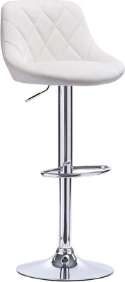Sedia da Cucina Deluxe Industriale Bianca - Set di Sedie da Cucina da 1 - Sedia con Schienale - Sedie con Schienale con Schienale Reclinabile - Sedia da Cucina con Regolazione di Altezza - Sedia in Pelle Sintetica - Altezza Regolabile