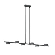 Lampadario Minimal Hermes Acciaio Nero 6 Luci Gx53 Ip20