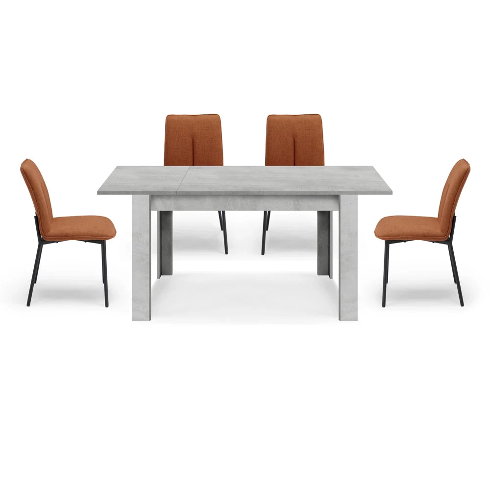 Tavolo allungabile da pranzo Cemento 110x70 fino a 150 cm modello N1 MADE IN ITALY design moderno ideale per cucina, soggiorno e sala da pranzo