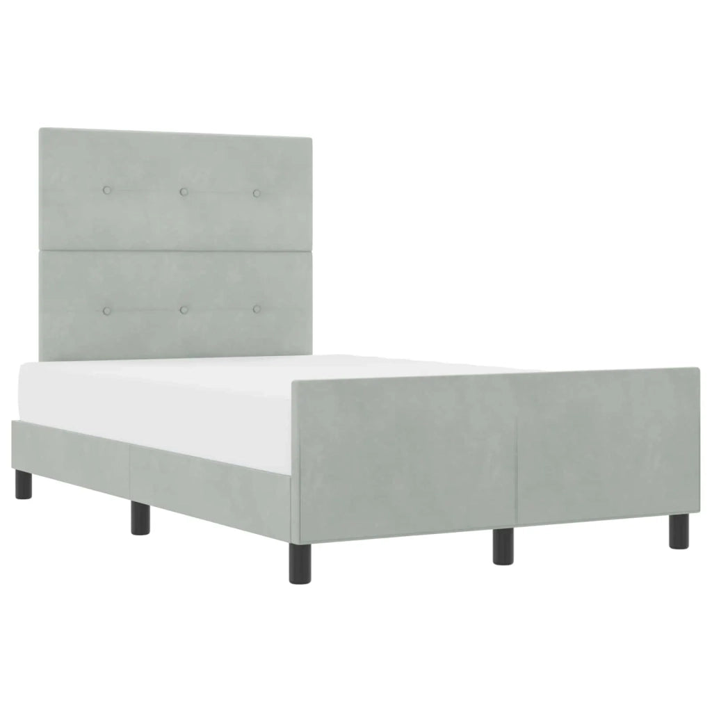Letto a molle con testiera Grigio chiaro 120 x 200 cm Velluto 3344933