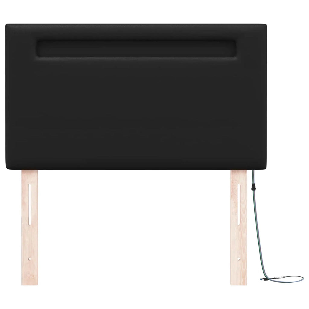 Testiera | Testata LED Nero 90 cm Pelle Sintetica