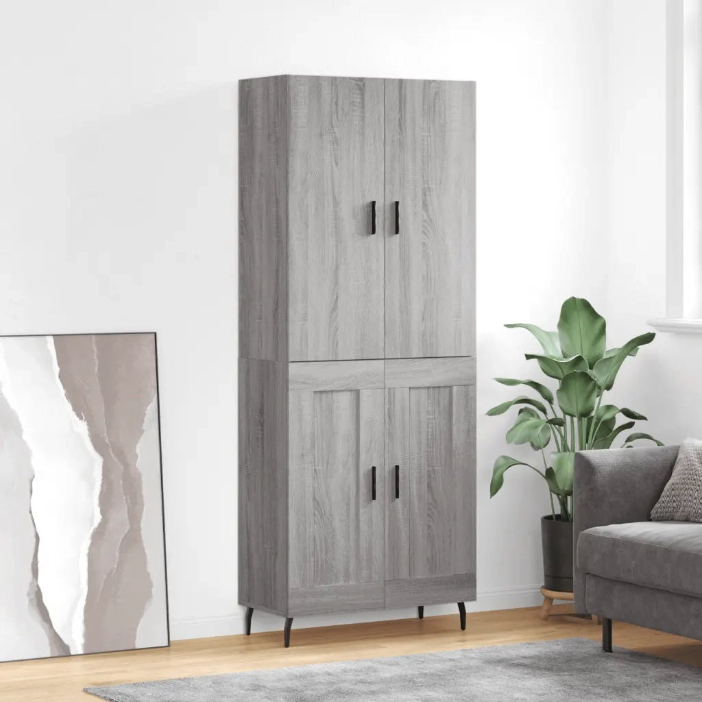 Credenza Grigio Sonoma 69,5x34x180 cm in Legno Multistratocod mxl 101591