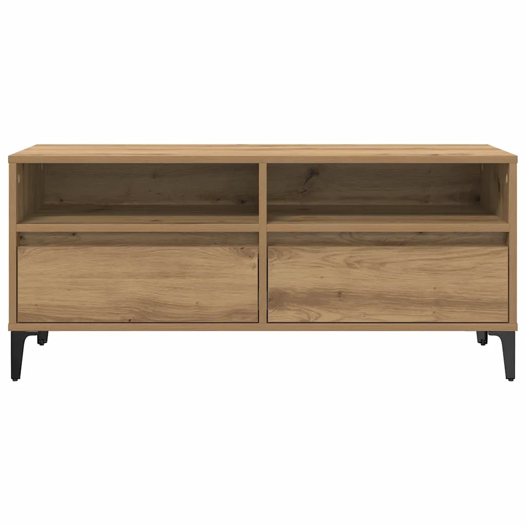 Mobile TV con cassetto-Credenza TV-Console TV Rovere artigianale 100 x 34,5 x 44,5 cm 193819