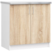 Mobile cucina modulare con piano di lavoro AKORD LIMA Bianco 80 cm 2 ante inserto frontale Sonoma Quercia 80x44,5x82 cm