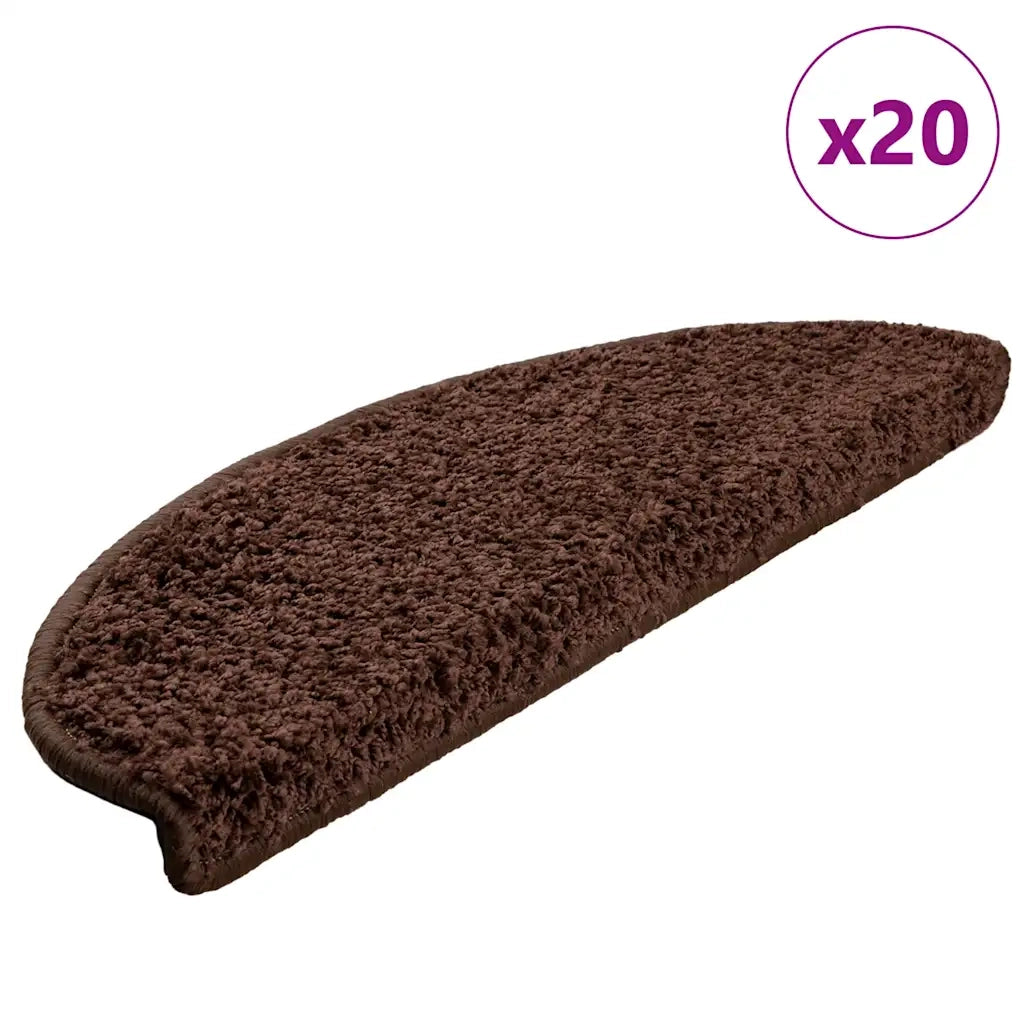 Tappetini per scale 20 pz | Gradini per Scale 65x21x4 cm Marrone Semicircolari Grandi