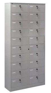 Armadio verniciato a 20 vani con apertura singola cm. 90x35x200h