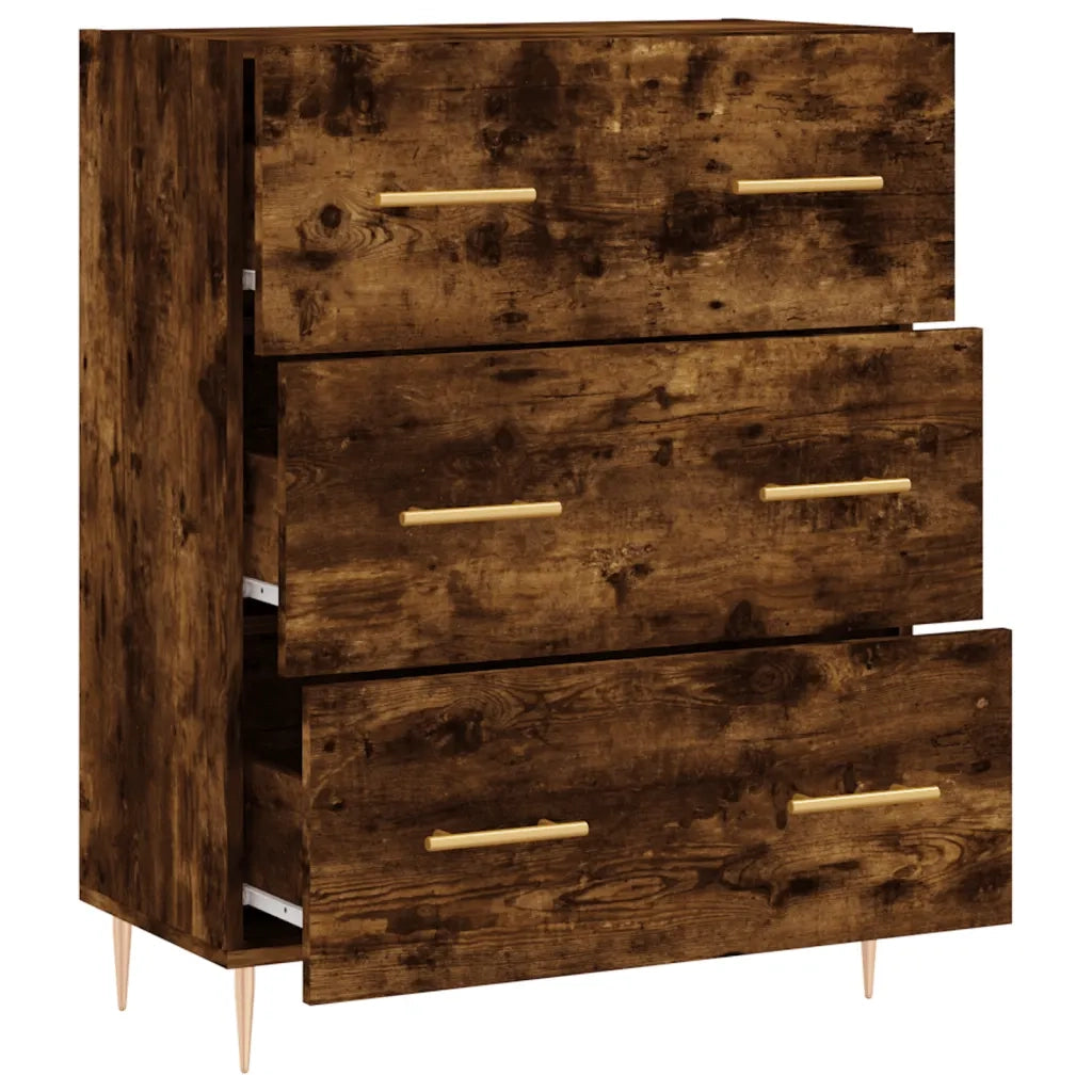 Credenza Rovere Fumo 69,5x34x90 cm in Legno Multistrato 827841