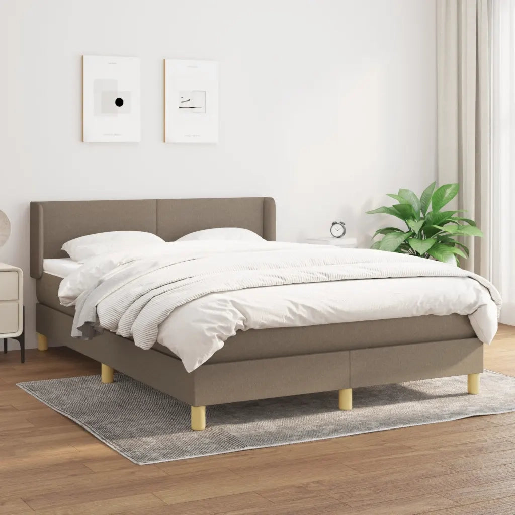 Giroletto a Molle con Materasso Tortora 140x190 cm in Tessuto 3130109