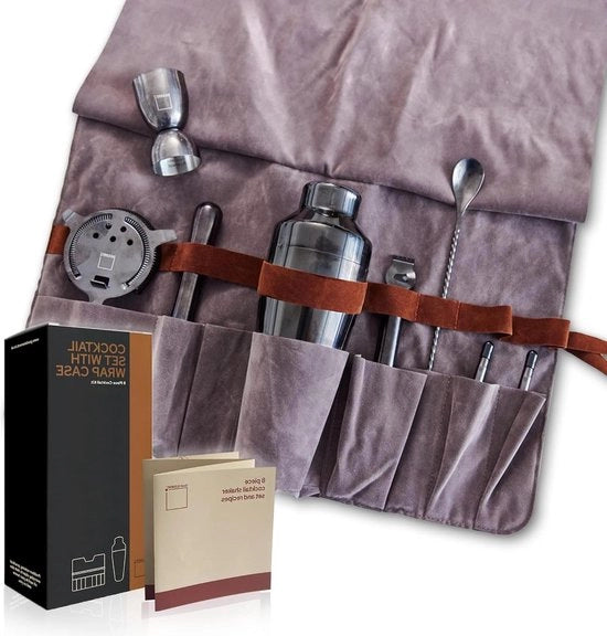 Set di shaker da cocktail da 8 pezzi con libro di ricette - Set di cocktail Espresso Martini per mixologia e cocktail - Accessori da cocktail set di regali per bar