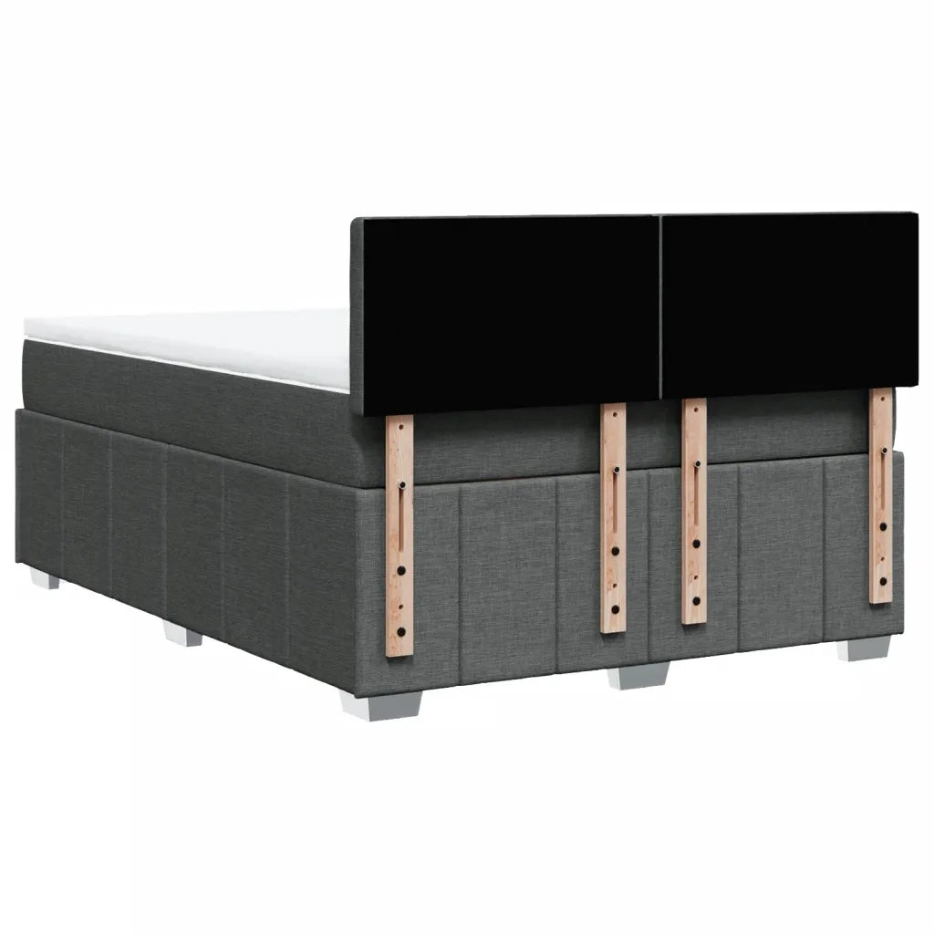 Giroletto a Molle con Materasso Grigio Scuro 140x190 cm Tessuto