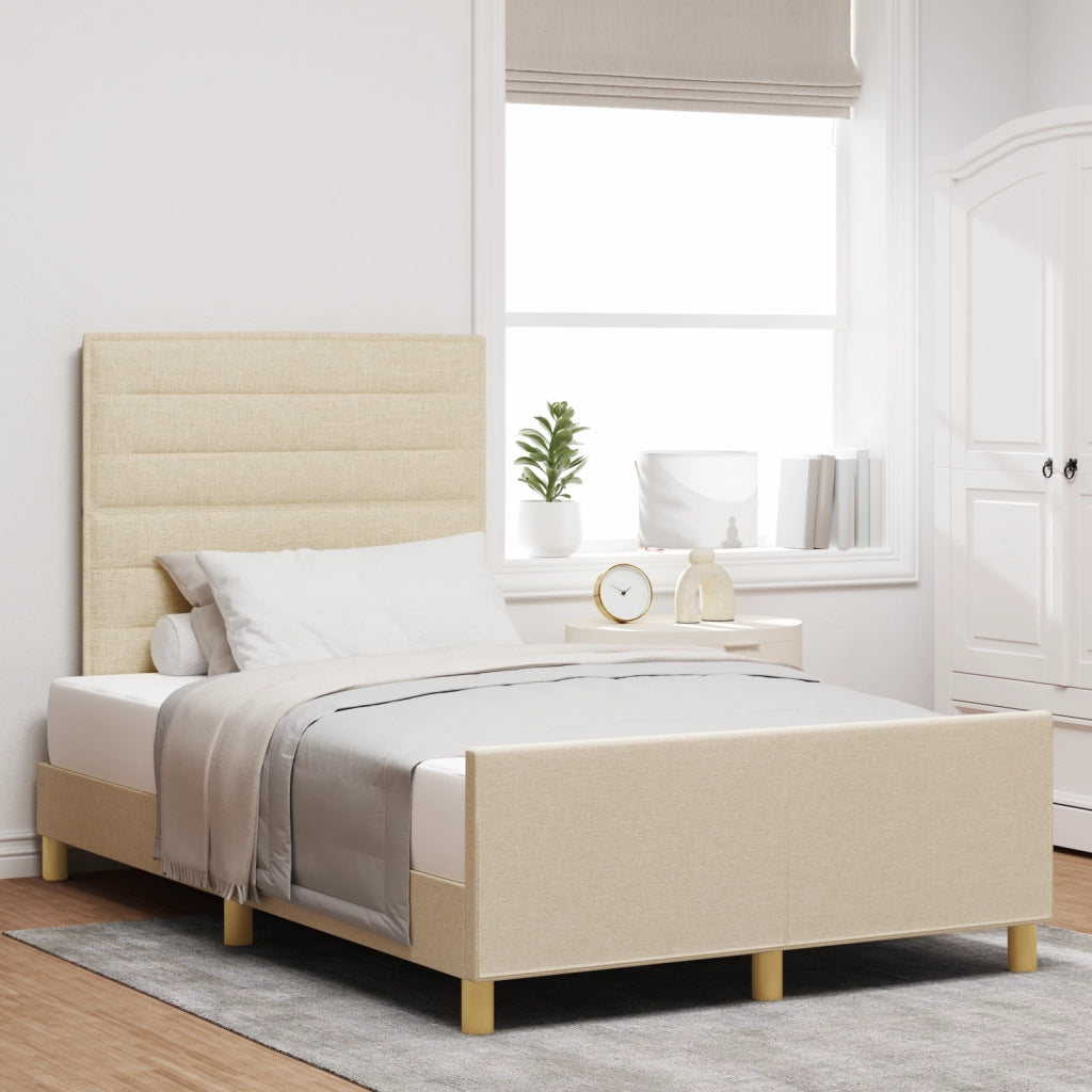Letto  Crema 120x190 cm in Tessuto