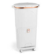 Pattumiera cucina 38l coperchi bidone differenziata 2 secchi rimovibili-Pattumiera contenitore per rifiuti soggiorno Bianco