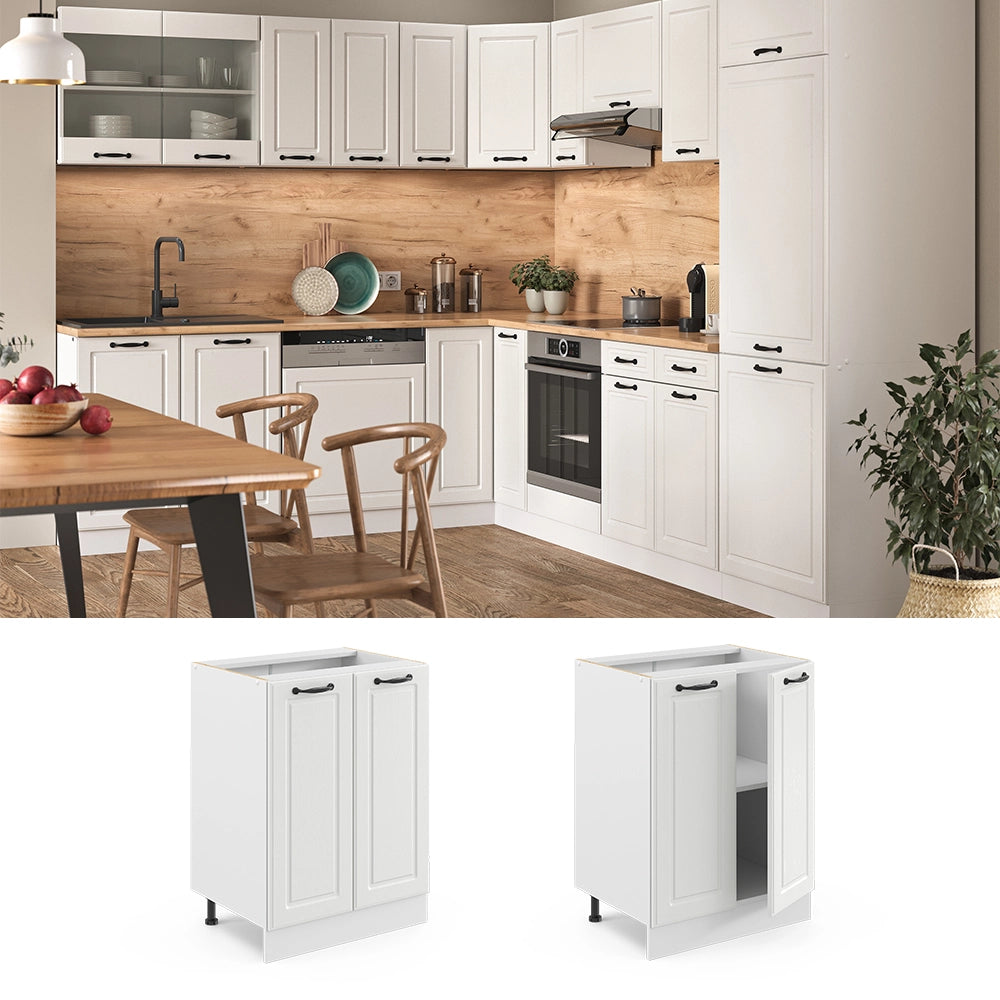 Vicco Mobiletto base cucina Bianco casa di campagna 60 cm senza piano di lavoro
