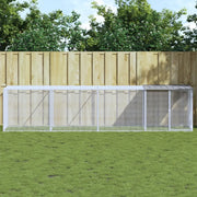 Gabbia Polli Tetto Grigio Chiaro 403x98x90 cm Acciaio Zincato 3189045