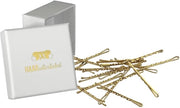 18 Spille per Capelli a Rotazione - 5,5 cm Spille per Capelli in Oro Luccicante - Maggiore Tenuta grazie alla Rotazione - Spille per Capelli e Spille per Capelli per Signore in Scatola Bianca - Spilla per Capelli Perfetta per lo Styling e la Tenuta