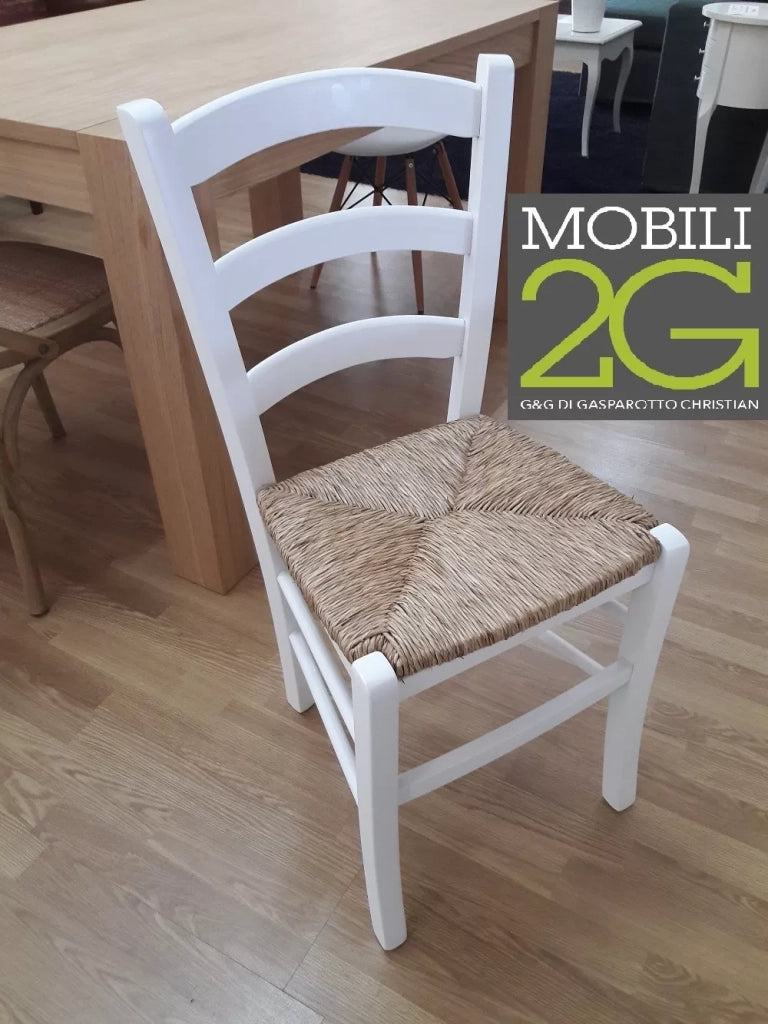 Set 2 sedie campagnola legno/paglia laccata minimo ordine 2 pezzi (1007) - Mobili 2G