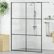 Parete per Doccia Walk-in Vetro Trasparente ESG 140x195cm Nera 151027