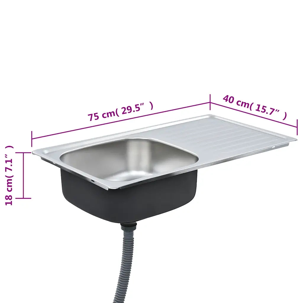 Lavello da Cucina con Filtro e Sifone in Acciaio Inox cod mxl 44480