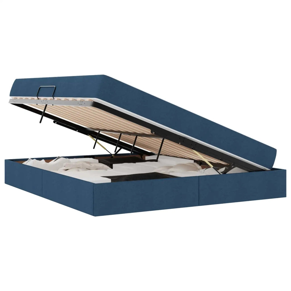 Letto con contenitore e materasso Blu 180 x 200 cm Poliestere 3399681