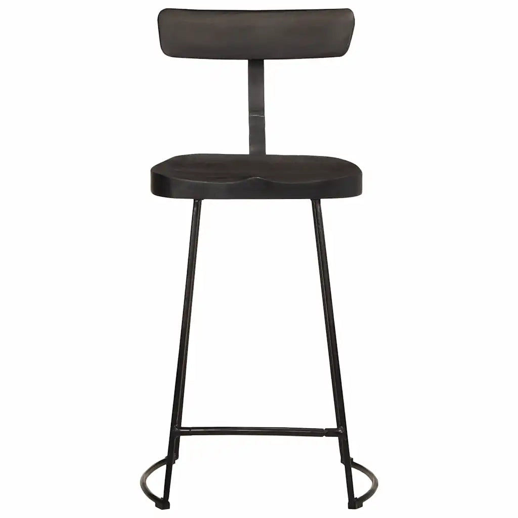 Sgabelli da Bar 2 pz Neri 49x43x88 cm Legno Massello di Mango 4013516